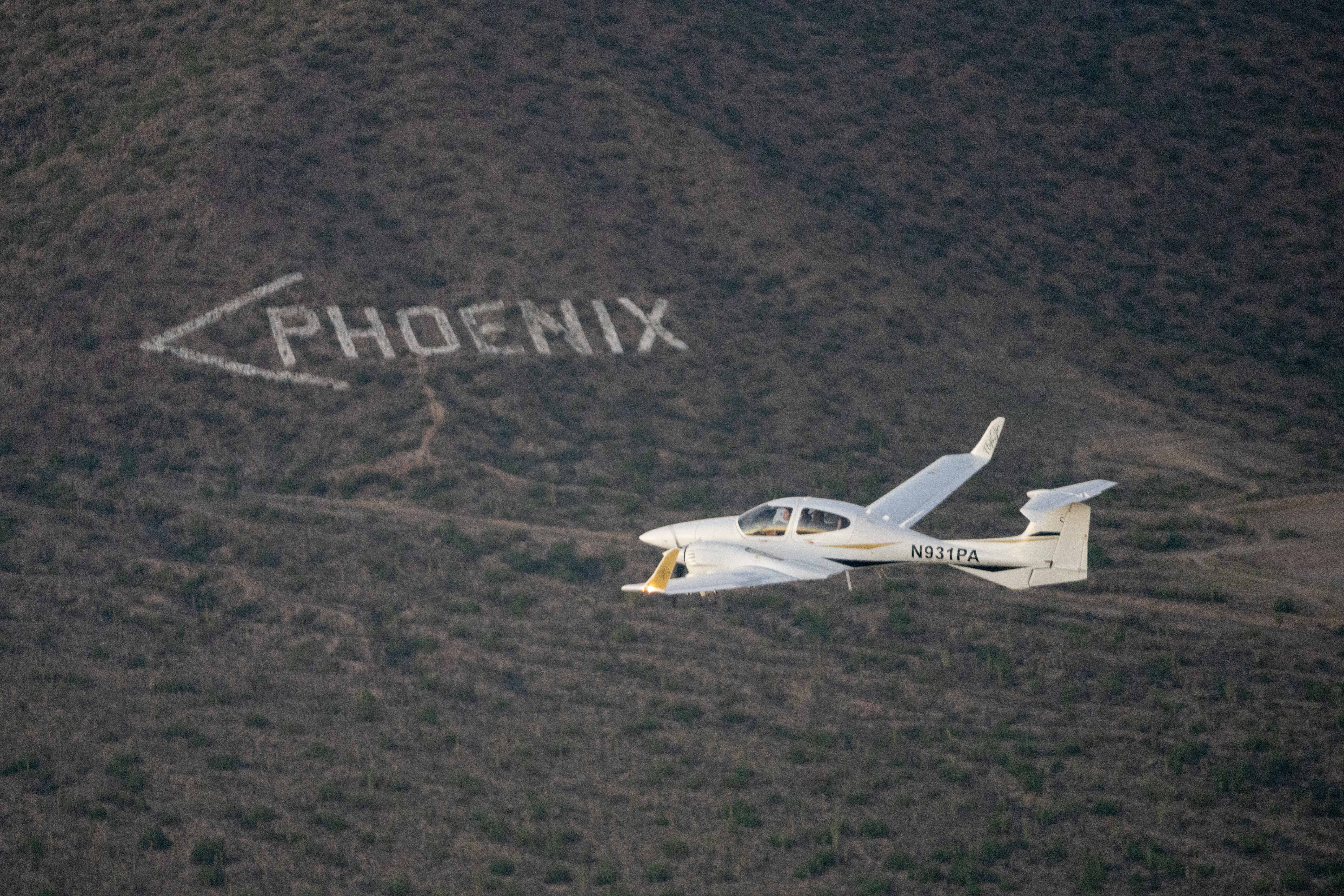 Diamond DA42 over the Phoenix mountains